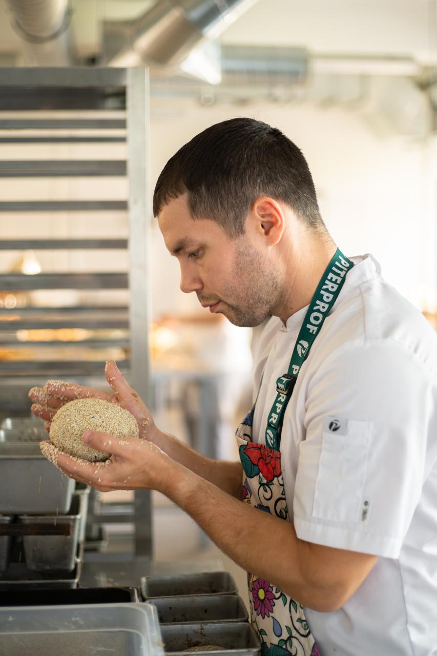 Nick Mikheev in the bakery